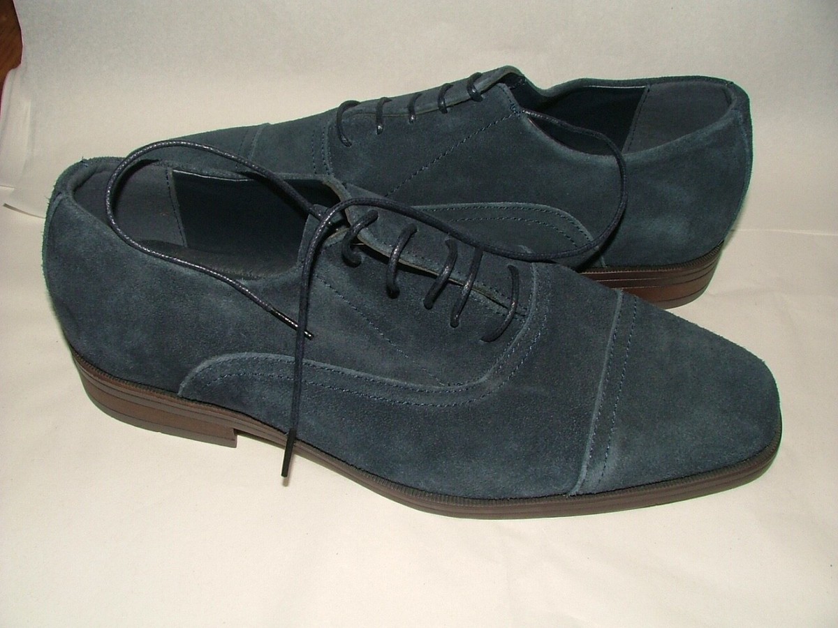 NEW WOB JOSEPH ABBOUD OXFORD SHOES SIZE 9.5 M BLUE SUEDE  display picture 2