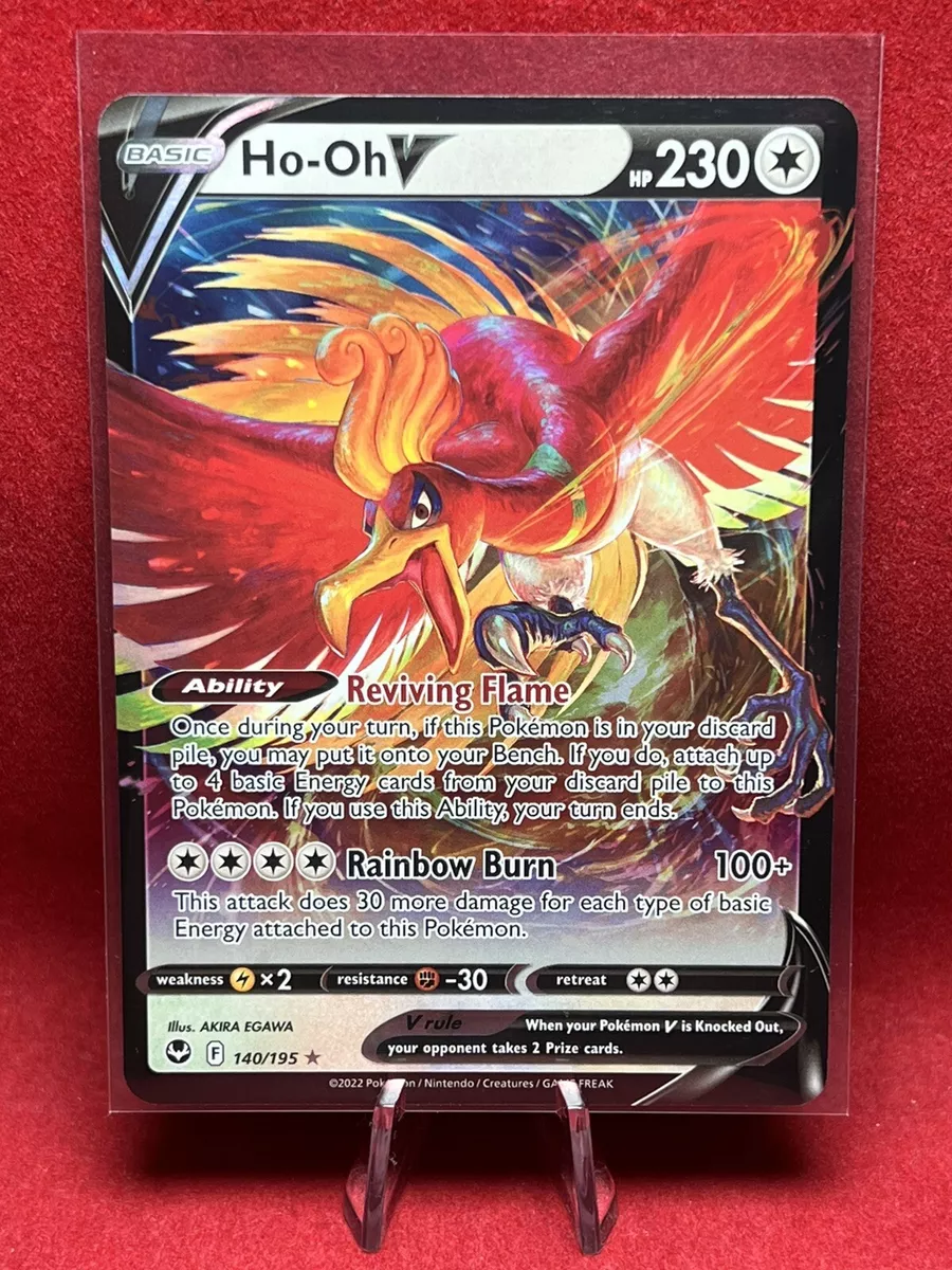  Ho-oh V 140/195- Silver Tempest - Pokemon Ultra Rare Card -  Holo Foil : Toys & Games