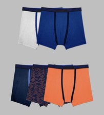 Fruit Of The Loom Boys' Breathable Micro-Mesh Boxer Briefs 5-Pack Large
