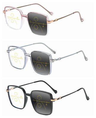 Multifocal Progressive UV Protect Transition Photochromic Reading Glass Near Far