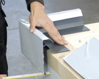 Außenecke 90° für Flachdach Abschlussprofil Briel Galant  250x250 mm