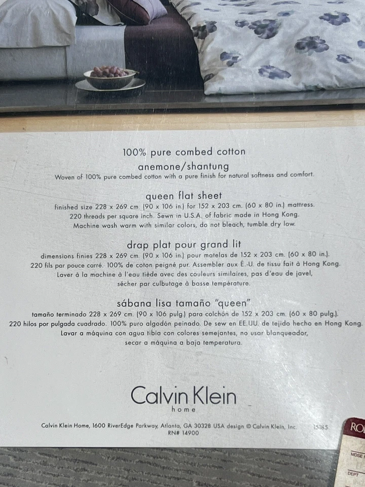 HOJA PLANA ART DECO CALVIN KLEIN ANÉMONA SHANTUNG QUEEN Foto 4 de 4