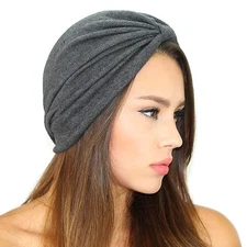 Kristin Perry Jersey Sweater Turban Hat Grey