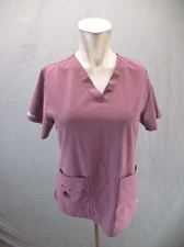 Carhartt FORCE Size S Womens Mauve V-Neck Short Sleeve Pocket Nursing Scrub 444