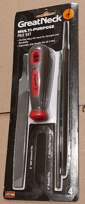 New Great Neck 4pc Multi Purpose File Set #632  Mill, Round, Taper -Tool25