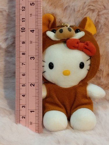 Vintage Hello Kitty Mini Brown Hog w/ Hood 4" Plush Doll Sanrio VG Cond. - Picture 2 of 11