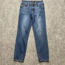 Judy Blue Jeans Womens 28 Blue Relaxed Fit Whiskered Stretch Denim JB82102