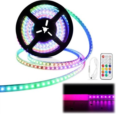 Muzata 12 V 16,4 Fuß 5 m RGB LED-Streifen Licht wasserdicht 96 LED, passend für LED-Profil U108