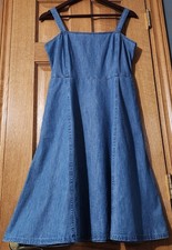 NEW Gap Apron Neck Denim Fit&Flare Swing Mini Dress Women 4 Minimalist Y2K vibes