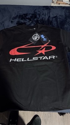 Hellstar Men's L Cotton Black Logo Crew Neck Short Sleeve Tee NWT