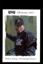 Signed Baseball Card Auto Walter Young 2003 Playoff Portraits #134 Pirates