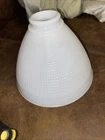 Vtg Milk Glass Lamp Shade Torchiere Waffle 8" Opening 2” Fitter