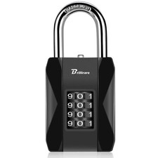Lock, 4 Digit Outdoor Heavy Duty Padlock Metal, Weatherproof Alloy Locks