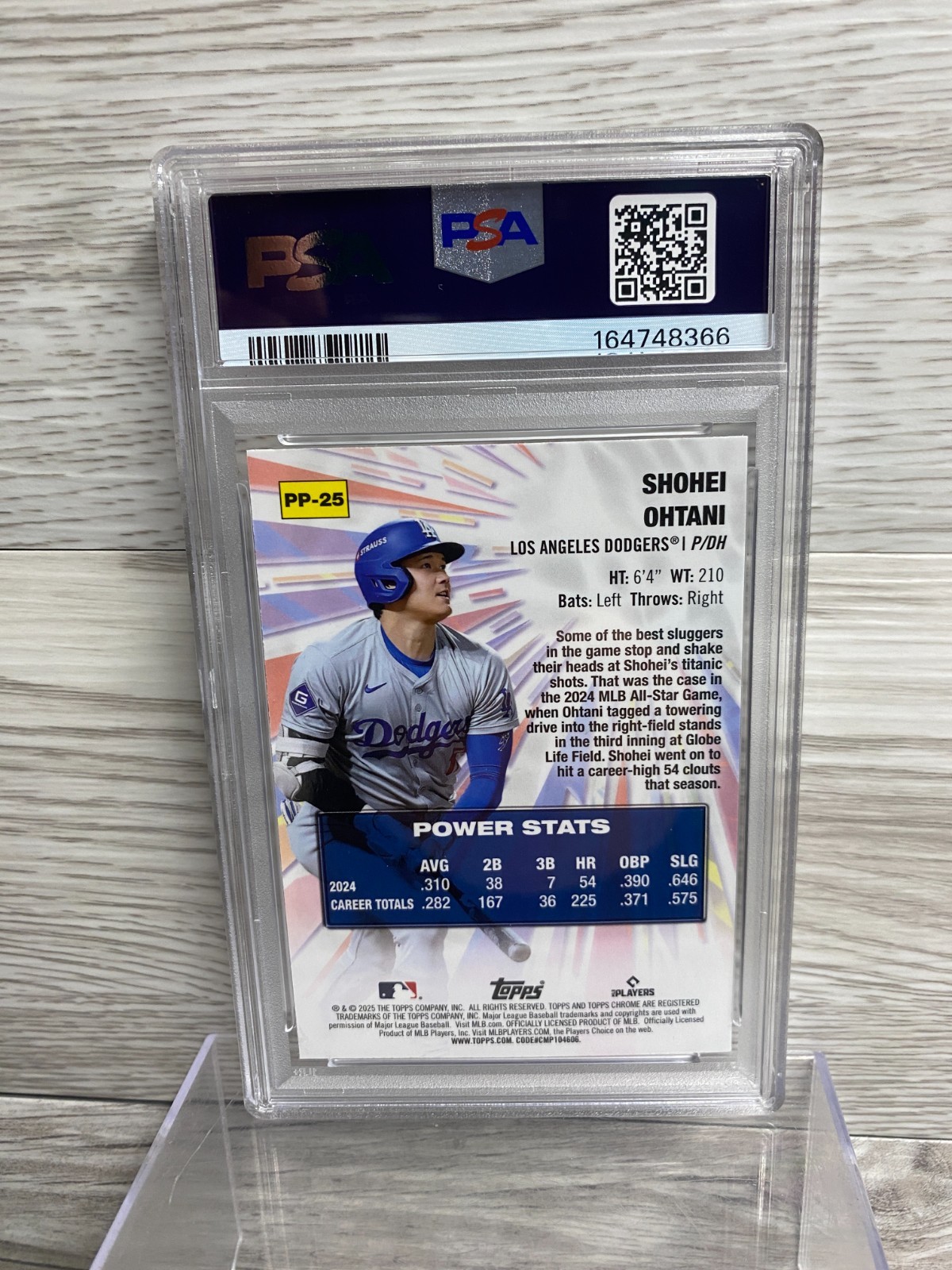 2025 TOPPS CHROME POWER PLAYERS #PP25 SHOHEI OHTANI PSA 10 (B) view 2