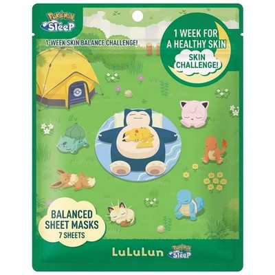 Lululun Pokemon Sleep Limited Face Mask 7 Sheets Cyan Beach Japan