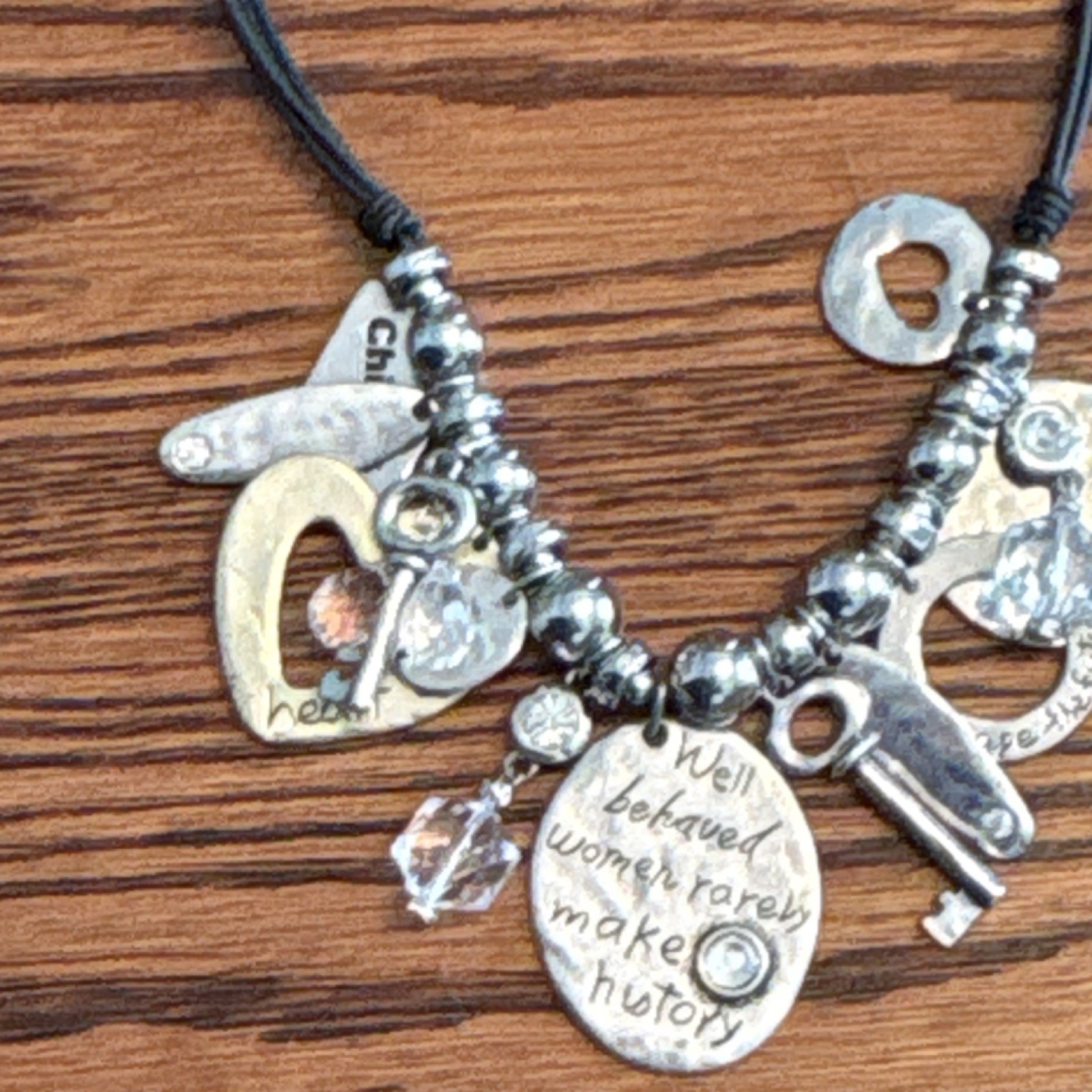 Chico's Inspirational Charm Statement Necklace Si… - image 7