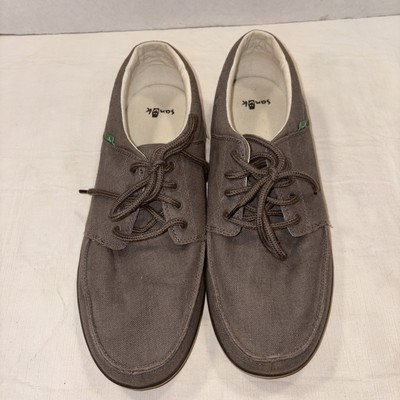 Sanuk Shoes Mens Size 14 SMF11194 Mens Canvas Laid Back Low Top Sneakers -beige
