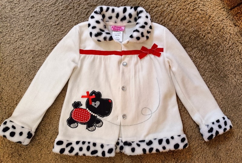Young Hearts Girl's Jacket w/ Faux Fur & Sparkly Doggy. Sz. 4T.