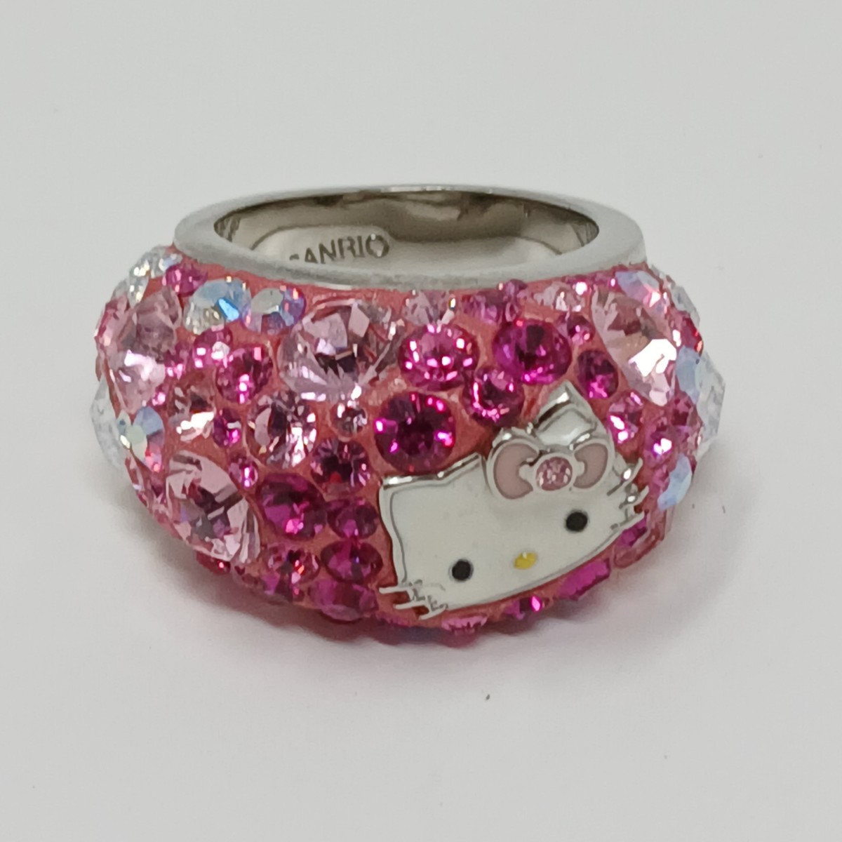 Swarovski ハローキティリング　ピンク　キラキラ　☆廃盤・希少品☆ Swarovski Hello kitty Size 5.5 Ring Sanrio Japan Silver Tone