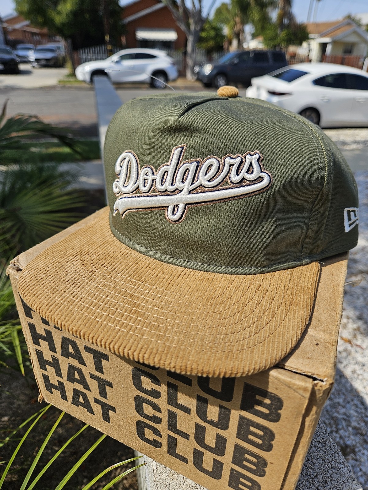 New Era Green & Tan Los Angeles Dodgers Corduroy Bill The Golfer SnapBack Hat