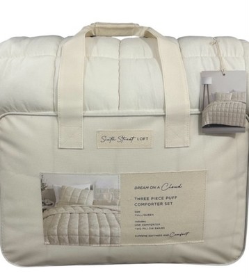 Sixth Street Loft Cream 3 Piece Comforter Set 90 x90 