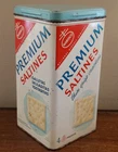Nabisco Premium Saltine Crackers Vintage 14 oz Tin Metal Canister Made USA