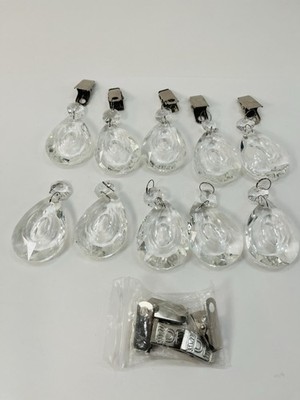 Chandelier Crystal Replacement Parts Set with Hanging Clips Decorative Clear