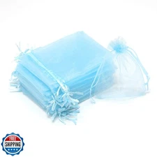 Bezall 50pcs Drawstring Organza Jewelry Candy Pouch Christmas Wedding Party F