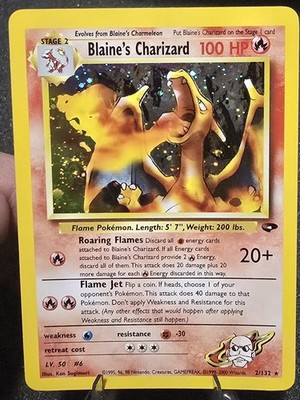 Blaine's Charizard 2/132 Gym Challenge Holo SWIRL   