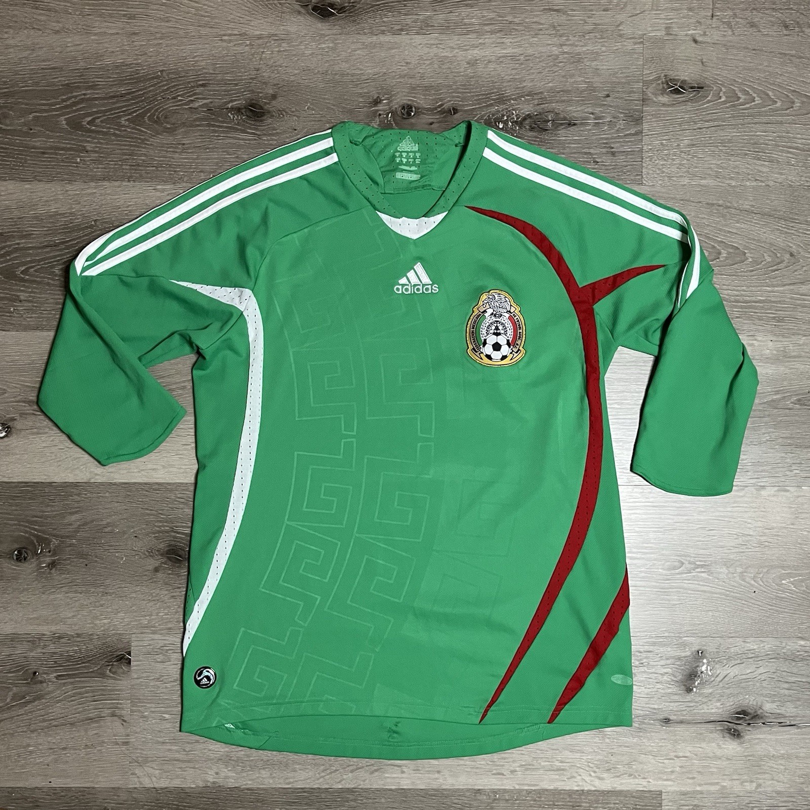 Vintage 2008 Mexico World Cup Adidas Soccer Jersey Kit 3/4 Sleeve