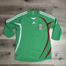 Vintage 2008 Mexico World Cup Adidas Soccer Jersey Kit 3/4 Sleeve