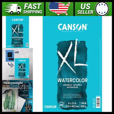 Canson XL Watercolor Textured Paper Pad 9 x 12 in, 30 Sheets, Pack of 6