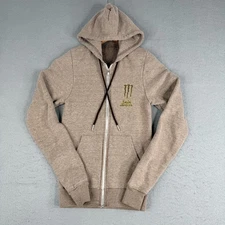 Monster Energy Java Hoodie Sweatshirt Adult XS Brown Full Zip Coffee