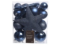 Christbaumkugeln Weihnachtskugeln Bruchfest Ø 8 Cm 33 StüCk Blau
