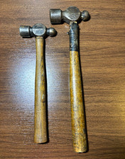 2pc Ball Peen Hammers Metal Heads Wood Handles Browngray