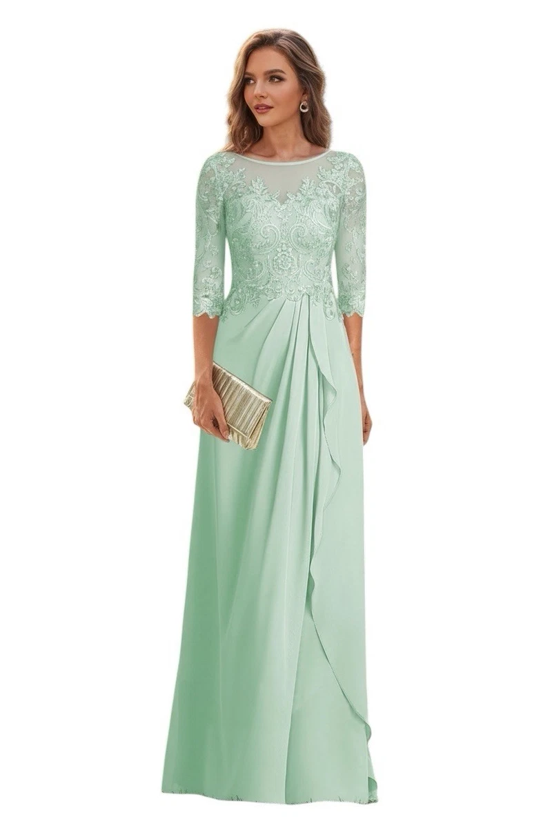 chinese dress ladies Illusion V-Neck Embroidered Mesh Long Wedding Gown