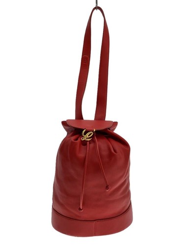 LOEWE shoulder bag leather red plain Used