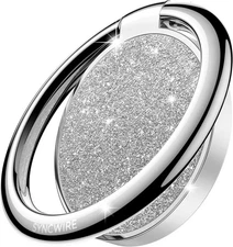 Syncwire Cell Phone Ring Holder Stand, Bling Finger Glitter Silver 