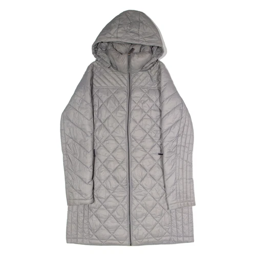 MICHAEL KORS Cappotto donna trapuntato grigio nylon con cappuccio diamante S