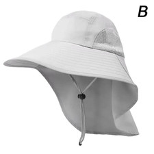 Wide Brim Sun Hat with Neck Flap for Men Women Adjustable Outdoor 50 UPF Protect