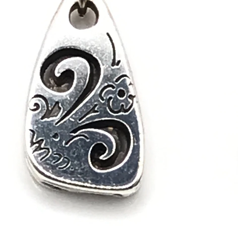 Pendientes Brighton Florales Colgantes Gota Gancho Francés Plato Plata Vintage Foto 2 de 4