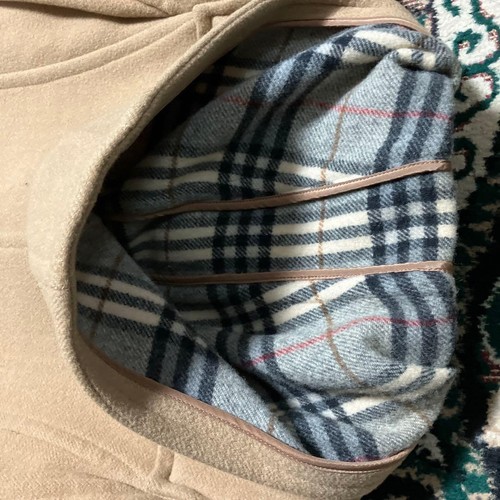 BURBERRY Hooded Long Duffle Coat Jacket Blouson Women Size 40 Camel Nova Plaid  - Afbeelding 18 van 20
