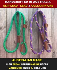 Dog Slip Lead Leash Collar Harness Round Soft Marine Rope