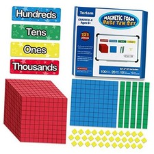 131 PCS Magnetic Base Ten Blocks - Place Value Blocks -Math Manipulatives K-3