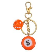 8 Ball SchlüSselanhäNger Acryl Orange Nummer 5