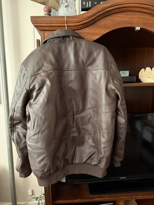 Men s Genuine Leather Bomber Jacket Classic Flight Aviator Coat