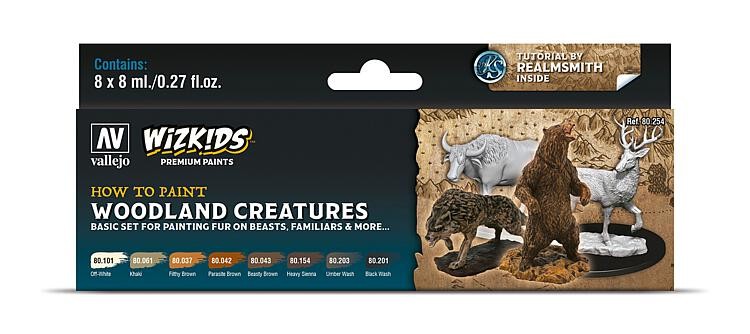 Vallejo 80.254 - Paint Set, WizKids Woodland Creatures, 8 X 8 Ml