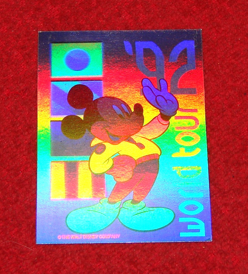 1992 IMPEL DISNEY WORLD TOUR MICKEY MOUSE DOUBLE SIDED HOLOGRAM (H3236)