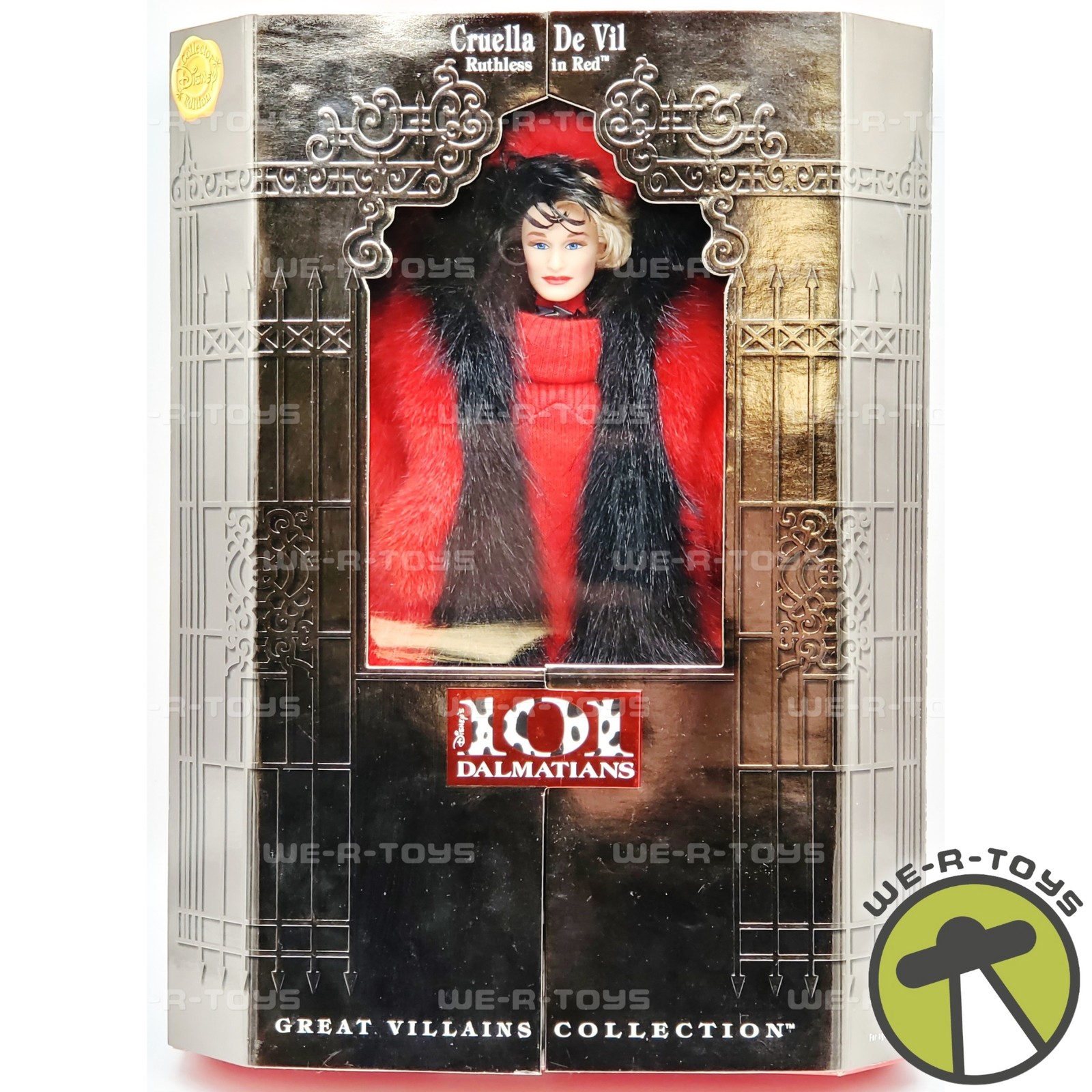 Disney's 101 Dalmatians Cruella De Vil Ruthless in Red Doll 1997 Mattel 17576