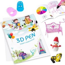 3D Pen Printing Drawing Book, Reusable Colored 40 Pattern Thick Good Time